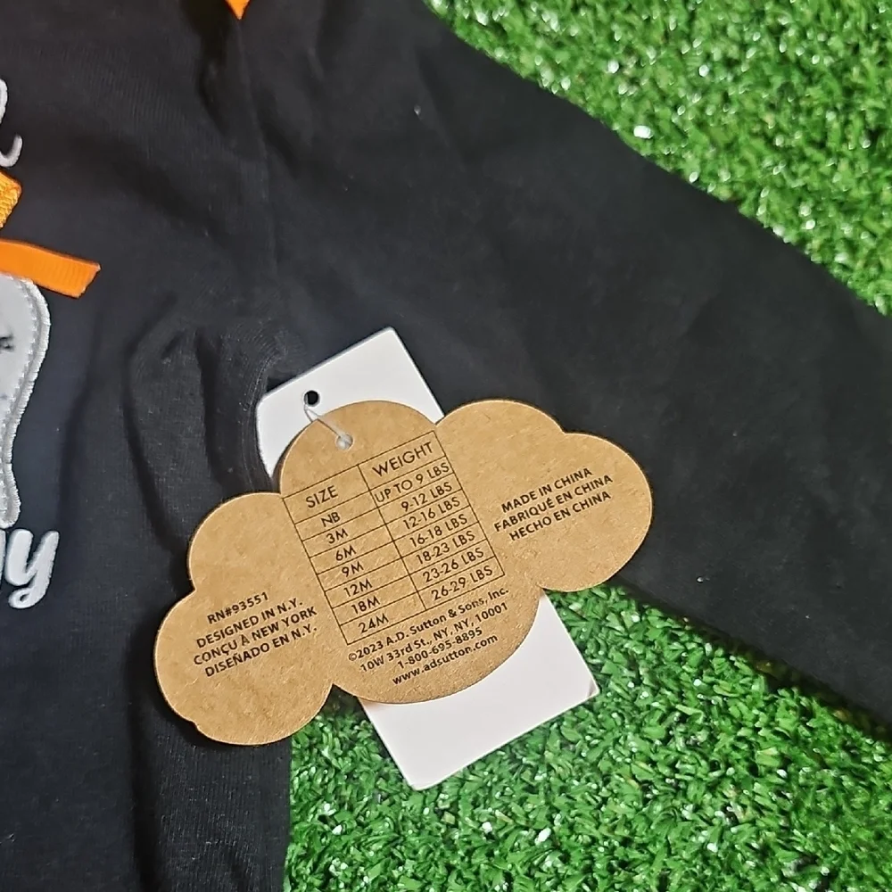 Baby Essentials Black and Orange Bodysuit